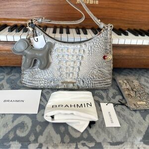 NWT BRAHMIN MINDFUL GREY PURSE WALLET SET